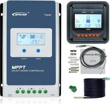 "EPEVER MPPT" saulės energijos įkrovos valdiklis 40A 12V/24V "Tracer4210AN" + nuotolinio matuoklio MT50 monitorius + RTS, skirtas saulės kolektorių įkrovos valdikliui su LCD ekranu (Tracer4210AN + MT50 + RTS)