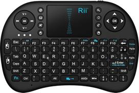 "Epsilon Rii Mini i8" belaidė ergonomiška prancūziška AZERTY klaviatūra su jutikliniu kilimėliu, skirta išmaniajam televizoriui, HTPC, mini kompiuteriui, MP3 grotuvui, nešiojamajam kompiuteriui