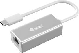 "Equip" C tipo USB ir RJ45 Gigabitinio tinklo adapteris 10/100/1000/0,15 m/ sidabrinis