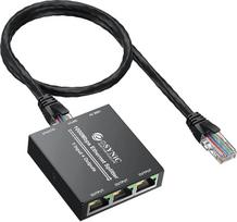 "eSynic 1x4 Gigabit Ethernet Splitter" 1000Mbps RJ45 tinklo daliklis USB maitinimo kabelis, skirtas Cat5/5e/6/7/7/8, vienu metu prijungti 2 įrenginius, tinklo išplėtimas