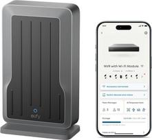 "eufy WiFi" modulis (T8709) - dviejų dažnių juostų adapteris, skirtas tik NVR PoE apsaugos sistemoms, skirtas iki 16 baterinių "Wi-Fi" kamerų ir 32 jutiklių, centrinis įrenginių valdymas, žr. toliau pateiktą suderinamumo sąrašą