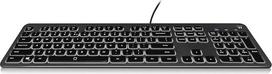 "Ewent" EW3268 LED apšviesta klaviatūra USB laidas Standartinis didelis spausdinimas Itališkas QWERTY išdėstymas Juoda/pilka