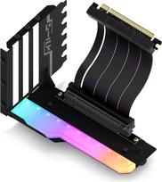 "EZDIY-FAB" vertikalus GPU laikiklis su greituoju 4.0 Riser kabeliu, ARGB modulis, 115 mm/4,52 colio, lankstus prailginimas, 90 laipsnių kištukas, suderinamas tik su visiškai atvirais PCIe lizdais, juodas, YIHPI344-2