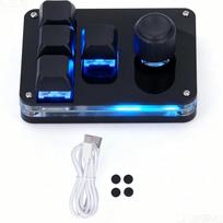 "Fafeicy Sayo Device O3C Macro Keyboard" 4 klavišų 1 programuojama klaviatūra su mėlynu jungikliu ir RGB apšvietimu, skirta žaidimams ir produktyvumui