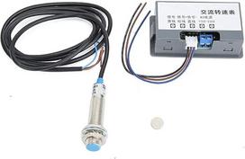 "Fafeicy" skaitmeninis tachometras, AC220V LED greičio matuoklis, su 4 skaitmenų vamzdiniu ekranu ir Hallo jutikliu, ekrano atnaujinimo dažnis > 3 kartus per sekundę, 79 x 43 x 26 mm / 3,1 x 1,7 x 1 colis