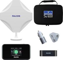 "Falcon EVO Mobile Deluxe" - nešiojamoji 5G sustiprinta antena su 1800Mbps 5G nešiojamuoju maršrutizatoriumi ir priedais