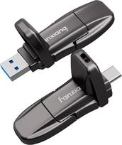 "fanxiang" 10x greitas išorinis SSD diskas 512GB iki 1050MB/s, su dviguba sąsaja USB C + USB A 3.2 Gen2, skirtas "iPhone 15", "Android", planšetiniams kompiuteriams, kompiuteriams, "MacBook" ir kitiems įrenginiams (FF952)