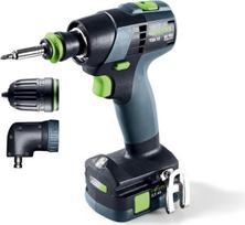 "Festool" akumuliatorinio gręžtuvo TXS 12 2.5 rinkinys - 12 V, EC-TEC, 2 greičiai, FastFix, Centrotec, gręžimo griebtuvas, kampinis priedas, dėklas³
