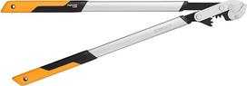 "Fiskars PowerGearX Anvil Gear" žirklės sausai ir kietai medienai, padengtos nelimpančia danga, grūdinto tikslaus plieno, 80 cm ilgio, juodos/oranžinės spalvos, LX99-L, 1020189, viengubos