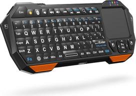 "Fosmon" nešiojamas lengvas mini belaidis "Bluetooth" klaviatūros valdiklis (QWERTY klaviatūra) su integruotu jutikliniu kilimėliu, skirtas "Apple iOS" / "Android" / "Windows" išmaniesiems telefonams, planšetiniams kompiuteriams, PS4, nešiojamiesiems komp