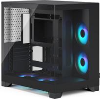 "Fractal Design Pop 2 Vision Black RGB PC-Gaming-Gehäuse mit Panoramaglas - Dual-Kammer-Design - 4 RGB-Reverse-Lüfter - ATX/E-ATX/mATX/ITX