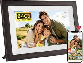 "Frameo" skaitmeninis nuotraukų rėmelis WLAN 64GB, elektroninis nuotraukų rėmelis 10,1 colio, elektrinis nuotraukų rėmelis HD IPS jutiklinis ekranas, automatinis pasukimas, tvirtinimas ant sienos, dalijimasis nuotraukomis per "Frameo" programėlę