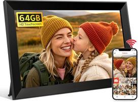 "Frameo" skaitmeninis nuotraukų rėmelis WLAN 64GB, elektroninis nuotraukų rėmelis 10,1 colio, elektrinis nuotraukų rėmelis HD IPS jutiklinis ekranas, automatinis pasukimas, tvirtinimas ant sienos, dalijimasis nuotraukomis per "Frameo" programėlę