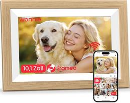 "Frameo" WLAN skaitmeninis nuotraukų rėmelis, 10,1 colio, HD 1280 x 800 IPS jutiklinis elektroninis nuotraukų rėmelis su 32GB atmintimi, automatiniu pasukimu, lengvu dalijimusi nuotraukomis ir vaizdo įrašais per "Frameo" programėlę
