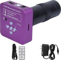 "Full HD" 51MP 2K 1080P HDMI USB pramoninė mikroskopo kamera, 8X-130X priartinimo C-mount objektyvas 5100 CMOS pikselių vaizdo kamera su nuotolinio valdymo pultu (amerikietiškas standartinis maitinimo šaltinis 100-240vAC)