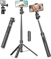 "Gahenwo" 173 cm "Selfie Stick" trikojis, "Monopod" trikojis veiksmo kamerai, "viskas viename" mobiliojo telefono trikojis su nuotolinio valdymo pulteliu, nešiojamas kelioninis telefono trikojis, nuotraukų vaizdo rinkiniai, suderinami su "iPhone" / "Andro
