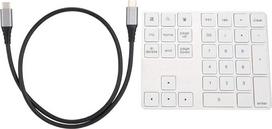 "Garsent" belaidė skaitmeninė klaviatūra, nešiojamoji 34 klavišų klaviatūra su C tipo USB 3.0 jungtimi, skirta "Windows", "Android" (sidabrinė)