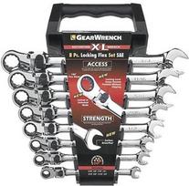 "GearWrench 85798" 8 dalių XL užrakinamų raktų su lanksčia galvute rinkinys SAE