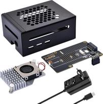 "GeeekPi" metalinis "Raspberry Pi 5" korpusas su oficialiu aktyviuoju aušintuvu, N04 M.2 NVMe SSD PCIe periferine plokšte ir 27 W USB C maitinimo šaltiniu "Raspberry Pi 5" 4GB/8GB/16GB