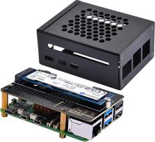 "GeeekPi" metalinis korpusas su N04 PCIe M.2 Key-M NVMe SSD PCIe periferine plokšte, skirta Raspberry Pi 5, palaiko M.2 NVMe SSD 2230 2242 2260 2280