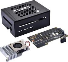 "GeeekPi" metalinis korpusas su N04 PCIe M.2 Key-M NVMe SSD PCIe periferine plokšte, skirta Raspberry Pi 5, su Raspberry Pi 5 oficialiu aktyviuoju aušintuvu, palaiko M.2 NVMe SSD 2230 2242 2260 2280