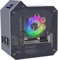 "GeeekPi" mini bokšto rinkinys "Raspberry Pi 5", ABS korpusas su "Ice Tower" aušintuvu, 0,96 colio OLED modulis, RGB ventiliatorius, GPIO 1-2 išplėtimo plokštė, skirta "Raspberry Pi 5" 4GB/8GB/16GB
