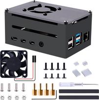 "GeeekPi" Raspberry Pi 4 aliuminio korpusas su pasyviuoju aušinimu, Raspberry Pi 4 POE HAT korpusas su 40 mm ventiliatoriumi, aliumininis pasyvaus aušinimo korpusas, skirtas Raspberry Pi 4 Model B 8GB/4GB/2GB, palaiko PoE kepurę