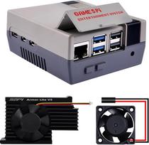 "GeeekPi" retro žaidimų "Game5Pi" dėklas Raspberry Pi 5, ABS dėklas su "Armor Lite V5" aktyviuoju aušintuvu Raspberry Pi 5 4GB/8GB/16GB, suderinamas su oficialiu Pi5 aktyviuoju aušintuvu