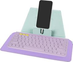 "Geekria" kompaktiškas klaviatūros dėklas, veganinės odos kelioninis dėklas su telefono ir planšetinio kompiuterio laikikliu, suderinamas su "Logitech Pebble Keys 2 K380s / K380", "Magic Keyboard" (Daydream Mint)