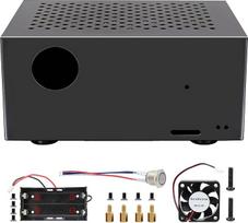 "Geekworm X728-C1" metalinis korpusas su aušinimo ventiliatoriumi ir maitinimo mygtuku, skirtas Raspberry Pi 4 ir X728 UPS V2.5/V2.3/V2.2/V2.1/V2.0