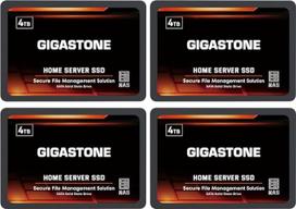 "Gigastone Home NAS SSD 4TB (4 vnt.) 24/7 Patvarus, ilgaamžis, labai patvarus, asmeninis serveris, debesų duomenų saugykla, RAID, 3D NAND, 2,5 colio, SATA III, vidiniai kietojo kūno standieji diskai