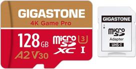 "Gigastone Pro" 128GB "Micro SD" kortelė U3 4K iki 95MB/s atmintis + SD kortelės adapteris