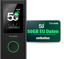 "GlocalMe Numen Air" mobilusis 5G WiFi maršrutizatorius, nereikia SIM kortelės, 5G LTE prieigos taškas su 50GB Europos duomenų paketu, vienu metu palaiko 16 įrenginių, 5400 mAh baterija, kelionės arba namų WiFi prieigos taškas