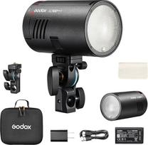 "Godox AD100ProII" kišeninis lauko blykstės stroboskopas, 100 Ws 2.4G TTL 1/8000 s HSS monožibintas, 0,01-1,5 s recirkuliacija, 490 pilno stiprumo blyksnių, LED modeliavimo lempa