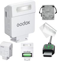 "Godox Blitz iM22" mini fotoaparato blykstė, 5 galingumo lygiai, 440 blyksnių esant visiškam galingumui, blykstė suderinama su "Ricoh GR III RG iii X", "Canon Sony Nikon Fujifilm" (balta)
