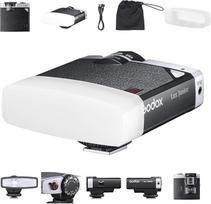 "Godox Lux Junior" retro fotoaparato blykstė, Speedlite GN12 6000K±200K CCT, automatinis ir rankinis režimai, 1/1-1/64 blykstės efektyvumas, 28 mm židinio nuotolis, skirta "Canon Nikon Sony Fuji Olympus Hot Shoe" fotoaparatams