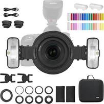 "Godox MF12" makro blykstė 2,4 GHz belaidis valdymas Įmontuota 3,7 V/6,29 W ličio baterija TTL blykstė su reguliavimo šviesa Suderinama su "Canon Nikon Fuji Sony Olympus Panasonic" fotoaparatu