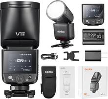"Godox V1 Mid S" blykstė Speedlite, V1mid-S 55Ws TTL didelės spartos apvali galvutė Speedlight 1,7 s įkrovimo laikas fotografijai (V1 Mid for Sony)