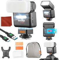 "Godox" IT32 "Sony" fotoaparatų blykstės IT32 TTL mini blykstė su X5S blykstės paleidikliu Difuzorius HSS 2,4 GHz X-System GN18 fotoaparato blykstė Jutiklinis ekranas Integruotas reflektorius LED šviesa Magnetinis spalvotas filtras