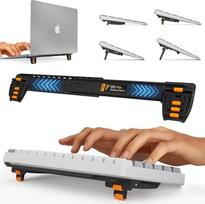 "GPG2 ESC Flip Pro" kompiuterio klaviatūros stovas stalui, reguliuojamas pakreipiamas klaviatūros pakėlėjas ergonomiškam rašymui, minimalistinis klaviatūros pakėlėjas su neslystančiomis kojelėmis, ištraukiamas