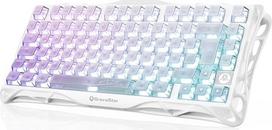 "GravaStar Mercury K1 Lite" 75% žaidimų klaviatūra, QWERTZ žaidimų klaviatūra, belaidė, 2.4GHz/Bluetooth/kabelinė, trijų režimų, "Gasket Hot Swap" mechaninė klaviatūra, RGB apšvietimas - Crystal Aurora