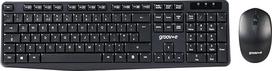 "Groov-e" belaidės klaviatūros ir pelės komplektas - kompiuterių priedai nešiojamiesiems ir asmeniniams kompiuteriams, ergonomiškas dizainas, tylūs klavišai, 2,4G belaidis ryšys, kompaktiška pelė, Qwerty klaviatūra - juoda