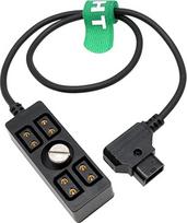 "HangTon D-Tap" maitinimo šakotuvas su 1/4"-20 varžtu, P-TAP vyriškojo ir moteriškojo 1 - 4 prievadų adapteris, skirtas "V-Mount Gold Mount" akumuliatoriui "Anton Bauer IDX Sony", 50 cm