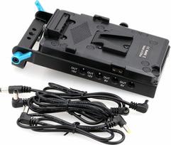 "HangTon V Mount V-Lock" akumuliatoriaus plokštės skirstytuvas 7 būdų išvesties maitinimo šaltinio adapteris D-Tap DC USB 15 mm strypas, skirtas "Sony" fotoaparato platformai
