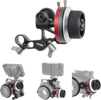 "Hersmay Metal Mini Follow Focus" su A/B stabdžiais Fotoaparato fokusavimo svirties traukiklis, suderinamas su 15 mm strypo bėgių stovo amortizacija, neslystančiu rankiniu ratuku, skirtu DSLR veidrodiniams fotoaparatams su kamerų narveliu
