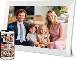 "Hesmor" 10,1 colio skaitmeninis nuotraukų rėmelis WiFi nuotraukų rėmelis HD 1280 x 800 IPS jutiklinis ekranas Elektroninis nuotraukų rėmelis su 32GB atmintimi, automatiniu pasukimu, lengvu dalijimusi nuotraukomis ir vaizdo įrašais per "Frameo" programėl