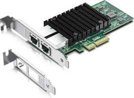 "HiFiber" 10G tinklo kortelė, 2 prievadai RJ45, 10GbE Ethernet tinklo kortelė, suderinama su X550-T2, su "Intel X550-AT2" valdikliu, palaiko "Windows Server/Linux/VMware" (nepalaiko X11, MAC)