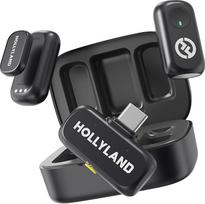 "Hollyland Lark A1 Duo" belaidis Lavalier mikrofonas "iPhone 15/16/17" ir "Android", belaidis mini mikrofonas su ekvalaizeriu ir sale, 6 lygių stiprinimo valdymu, skirtas "YouTube" podkasto vaizdo įrašams ir tinklaraščiams kurti.