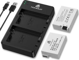 "Homesuit LP-E8" 1800 mAh akumuliatorius ir LED USB dvigubas įkroviklis, skirtas "Canon EOS Rebel T2i T3i T4i T5i EOS 550D 600D 650D 700D Kiss X4 X5 X6 X6i X7i fotoaparatui (2 vnt.)