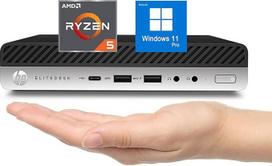 "HP EliteDesk 705 G4" mini stalinis kompiuteris, AMD keturių branduolių "Ryzen 5 Pro 2400G", 8GB RAM, 256GB SSD, RJ-45, "RX Vega11" 1010MB, "Windows 11 Pro" (atnaujintas)